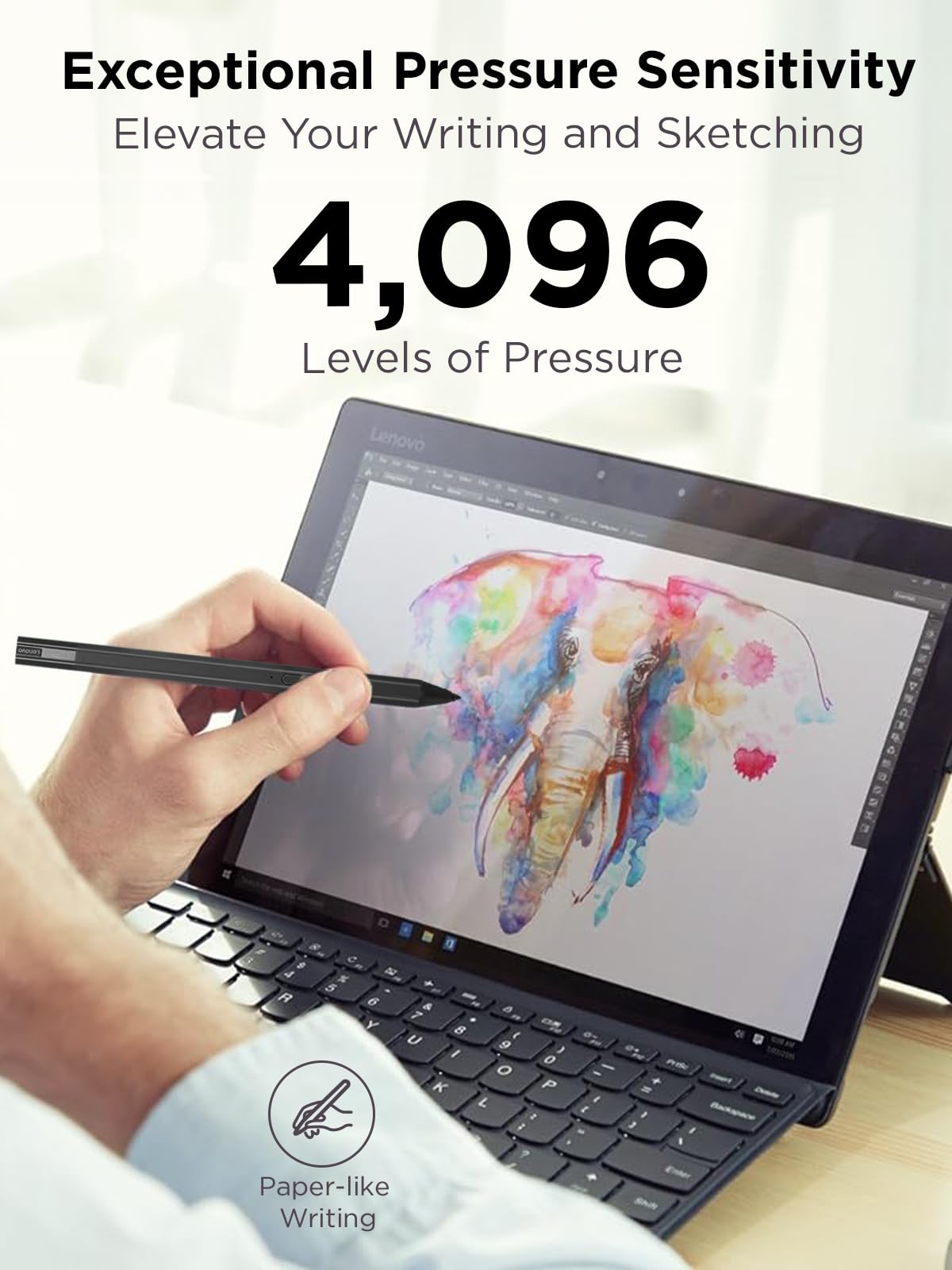 Lenovo Precision Pen 2 (Laptop) – USB-C Charging – Tilt Recognition – Pen is Only Compatible with Certain Devices, Iron Grey