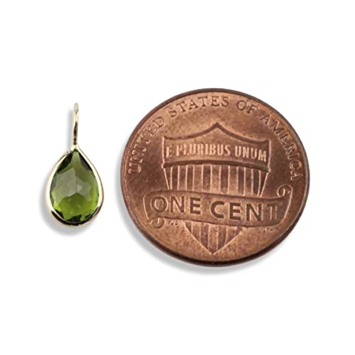 Green Tourmaline Charm 7.5x5.5 Pear Handmade in 14k Yellow Gold 0.90 Carats