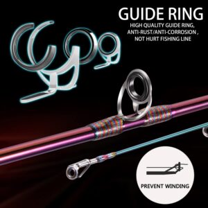 Sougayilang Colorful Baitcasting Fishing Rod and Fishing Reel, Ultra Light Trout Rods 2 Pieces and Baitcaster Reel Combo