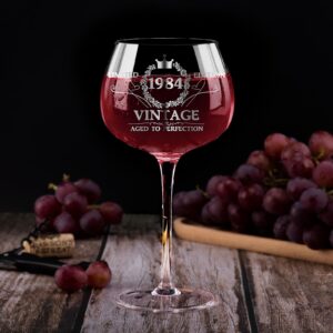 40TH Birthday Gifts for Her, Vintage 1984 40th Wine Glass, 40 Year Old Birthday Decorations For Women, Funny 40 Bday Gifts Idea For Women, Friends, Daughter, Sister Mom - Turning 40 Present