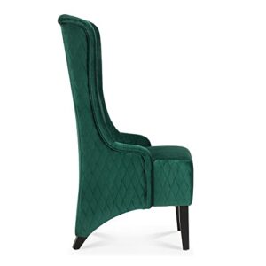 UBGO Living Room,High Velvet Arm, Modern Accent 22" Wide Wing Back, Side, Fabric Wingback Chairs, Retro Green