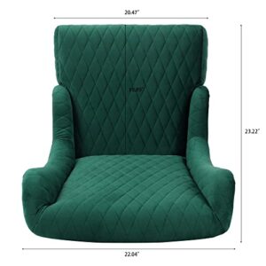 UBGO Living Room,High Velvet Arm, Modern Accent 22" Wide Wing Back, Side, Fabric Wingback Chairs, Retro Green