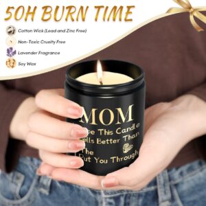 Gifts for Mom from Daughter Son, Handmade Candle Gifts for Mom, Unique Mother's Day Present, Funny Birthday Gifts for Mom, Mom Gifts,Mothers Day Gifts,Lavender Scented Candles(7oz)