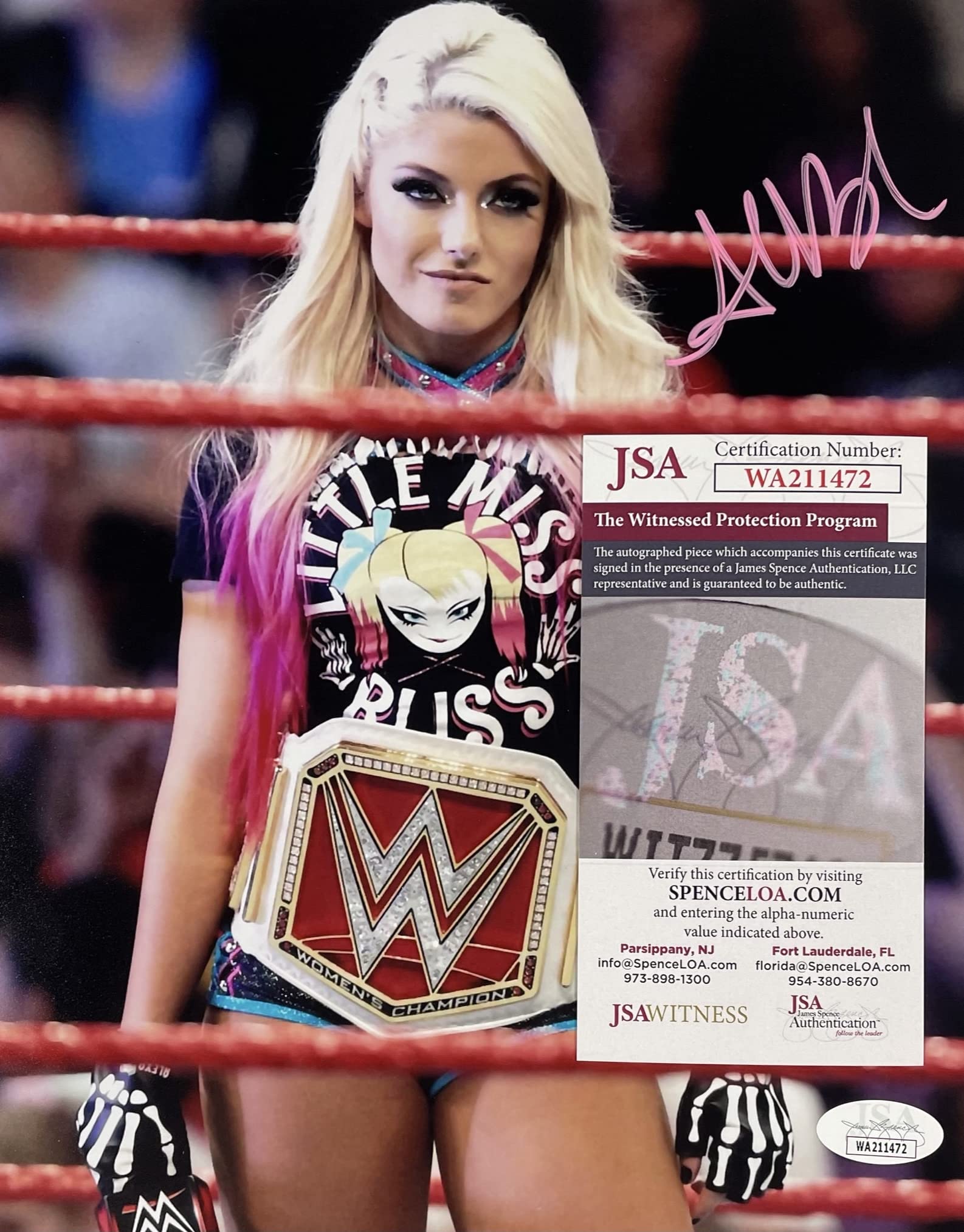 ALEXA BLISS Autographed 8" x 10" PHOTO Signed WRESTLING JSA WITNESSED CERTIFIED AUTHENTIC WA211472