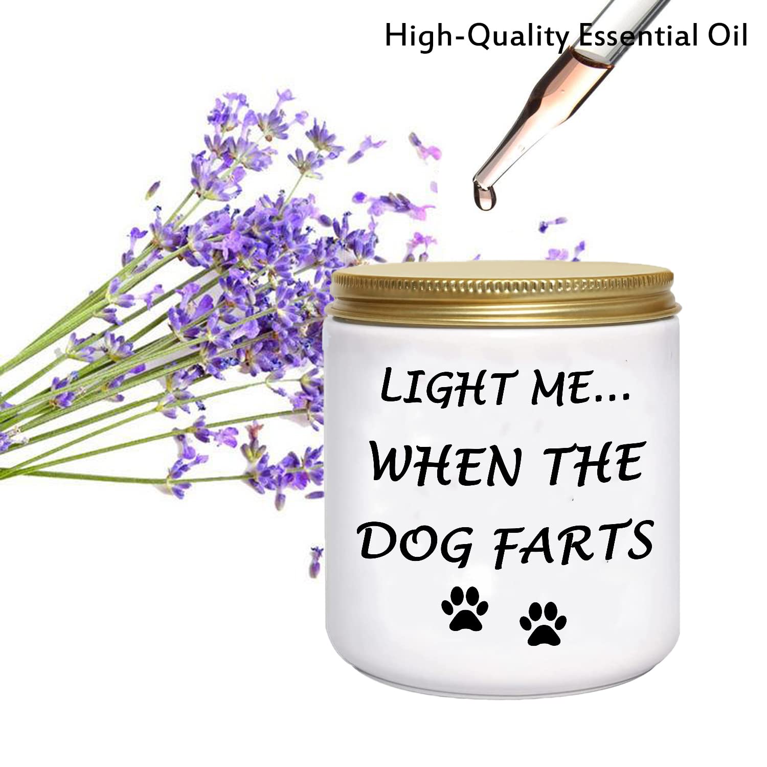 Funny Gifts for Women Unique Novelty Lavender Scented Soy Candles Dog Mom Dog Lovers Mothers Day Christmas Birthday Gift Light Me When Dog Farts