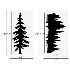 15 Pcs Trees Stencils, Pine Fir Cypress Cedar 3"x6", Christmas Trees Forest Stencils for Painting, Reusable Tree Templates for Window Wood Wall Canvas Holiday Decor