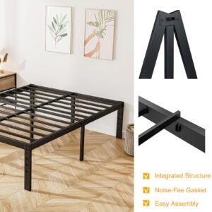 Bednowitz Bed Frames Full, 18 Inch High Metal Bed Frame, Noise-Free Platform Bed No Box Spring Needed, 4000lbs Heavy Duty Support Mattress Foundation, Easy Assembly, Black