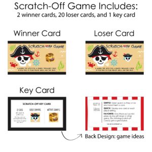 Big Dot of Happiness Pirate Ship Adventures - Skull Birthday Party Game Scratch Off Cards - 22 Count