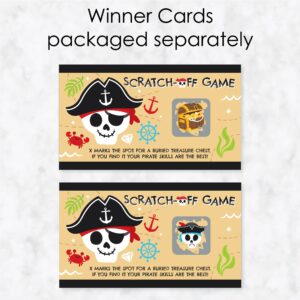 Big Dot of Happiness Pirate Ship Adventures - Skull Birthday Party Game Scratch Off Cards - 22 Count