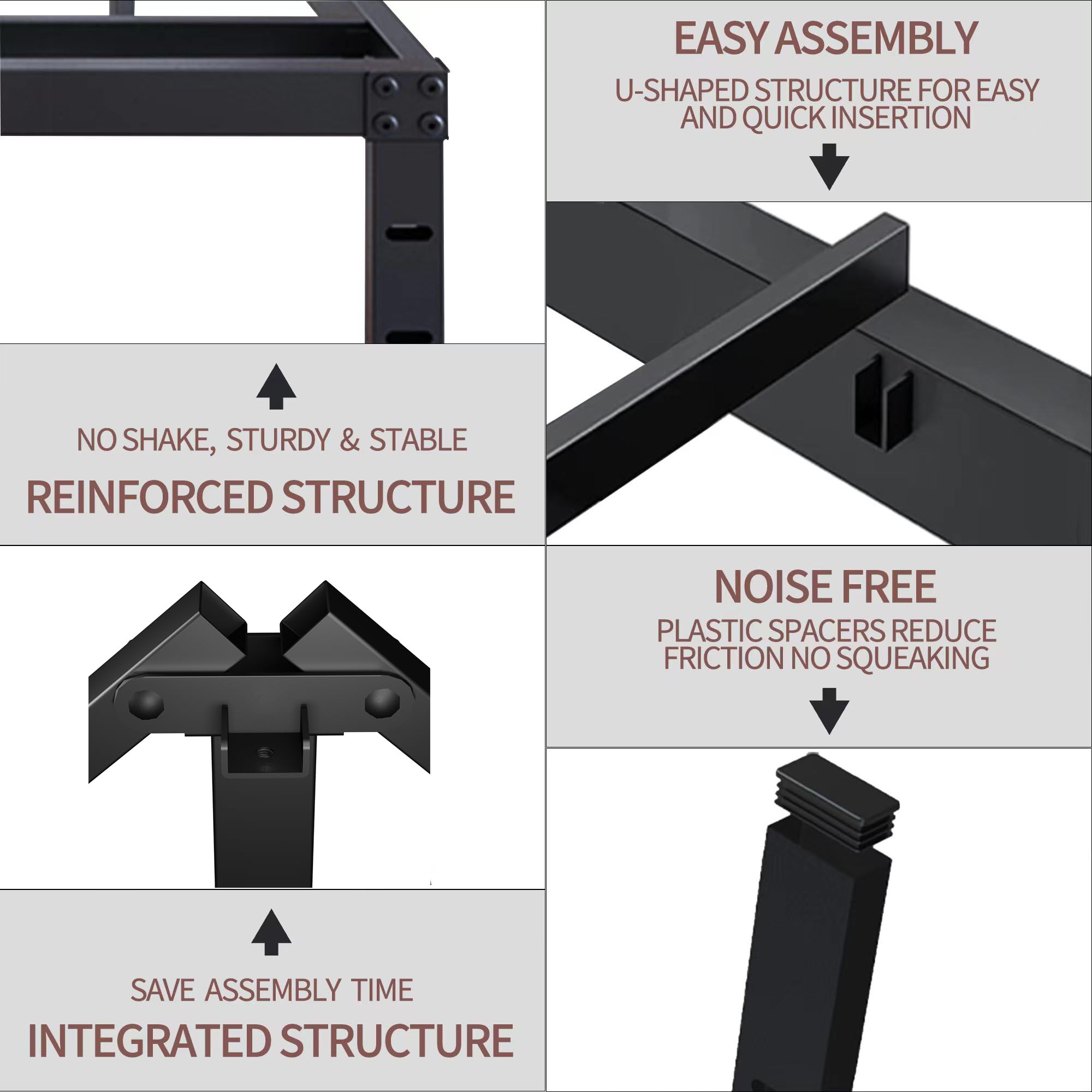 ALDRICH Metal Full Size Bed Frame - 16 Inch Tall Black Basic Steel Slats Platform, Easy Assembly Heavy Duty Noise Free Bedframes, No Box Spring Needed