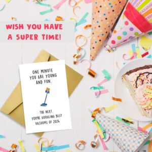 Funny Birthday Card for Women Men, Happy 40th 50th 60th 70th 80th 90th Birthday Cards for Dad Mom Sister Brother Friend, Happy Birthday Card for Grandma Grandpa with Sticker And Envelopes