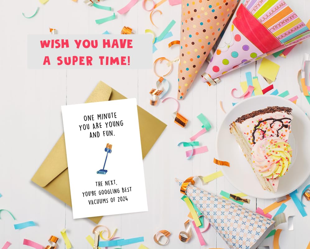 Funny Birthday Card for Women Men, Happy 40th 50th 60th 70th 80th 90th Birthday Cards for Dad Mom Sister Brother Friend, Happy Birthday Card for Grandma Grandpa with Sticker And Envelopes