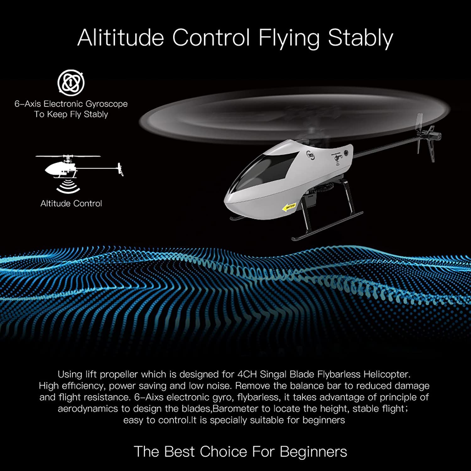 GoolRC C129 V2 RC Helicopter, 4 Channel Remote Control Helicopter with 6-Axis Gyro, 2.4Ghz RC Aircraft with 3D Flips, Altitude Hold, One Key Take Off/Landing for Adults and Beginners