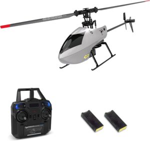 goolrc c129 v2 rc helicopter, 4 channel remote control helicopter with 6-axis gyro, 2.4ghz rc aircraft with 3d flips, altitude hold, one key take off/landing and 2 batteries for adults and beginners