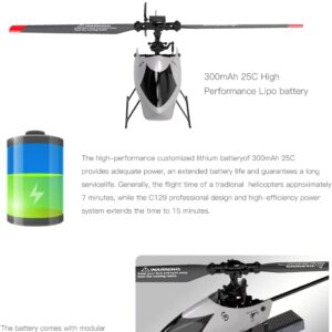 GoolRC C129 V2 RC Helicopter, 4 Channel Remote Control Helicopter with 6-Axis Gyro, 2.4GHz RC Aircraft with 3D Flips, Altitude Hold, One Key Take Off/Landing and 3 Batteries for Adults and Beginners