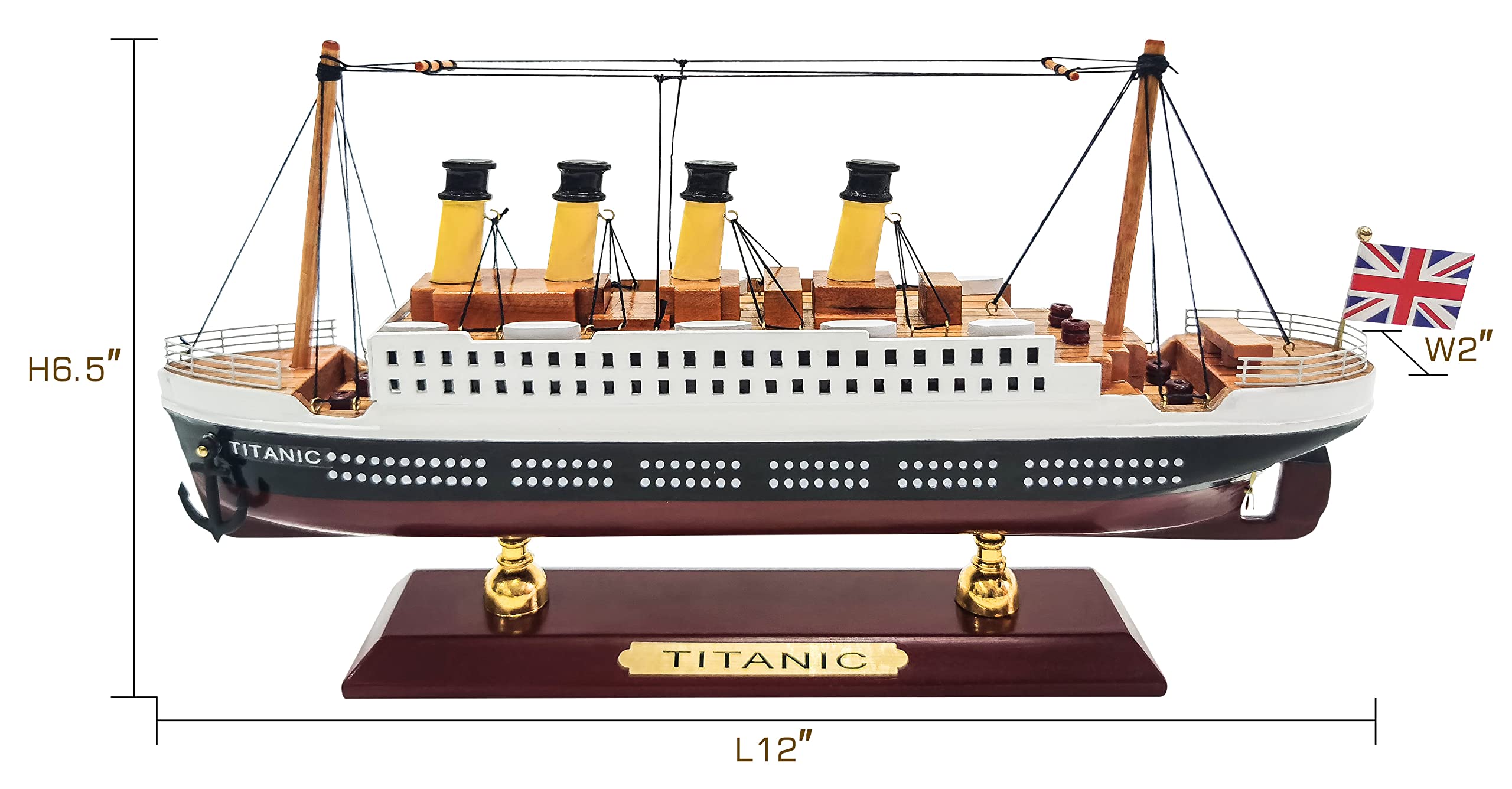 SAILINGSTORY Wooden Titanic Model Cruise Ship Liner 1/800 Scale Replica 12" Titanic Ship Toys Gifts