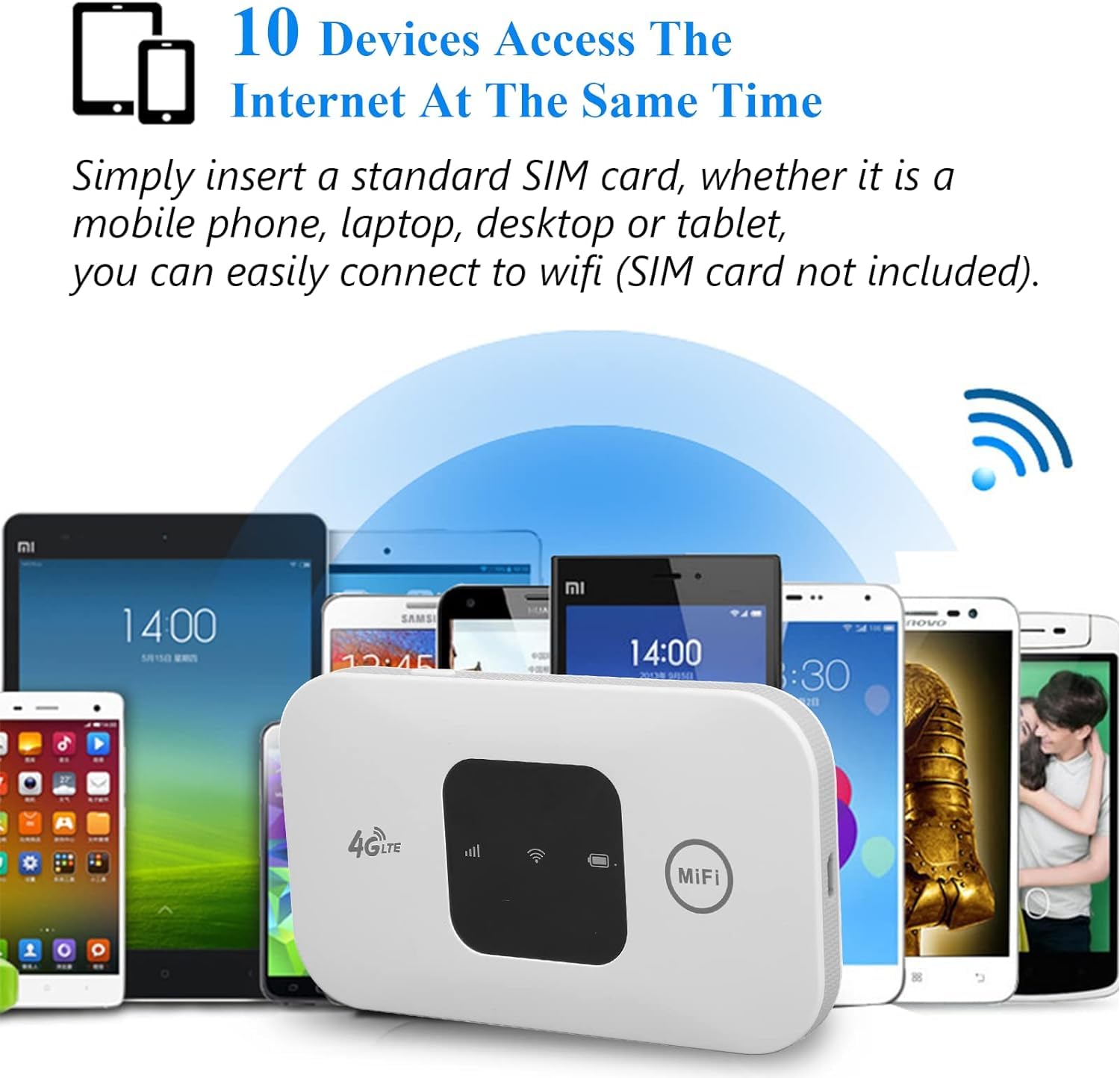 Portable 4G LTE USB Adapter, High Speed 4G Mobile Hotspot Router, USB Portable Router for Phone Laptop Desktop Tablet