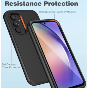 FNTCASE for Samsung Galaxy A54 5g Case: Shockproof Protective Silicone Phone Cases - Slim Full Protection Cell Phones Cover with Screen Protector - Dual Layer Rugged Cell Covers Black