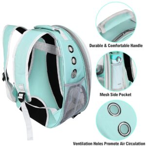 Bird Carrier Backpack Travel Cage with Perch, Breathable Clear Parrot Cockatiel Cage with Toy Stainless Steel Food Bowl Tray for Conures Parakeet Budgie Canary Lovebirds, Small Animal Pet Carrier Bag