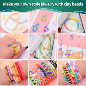 IOOLEEM Clay Beads, Polymer Clay Beads, 6000+ Multi-Colored Clay Beads Kit, Clay Beads for Bracelet Making, Clay Beads for Jewelry Making.