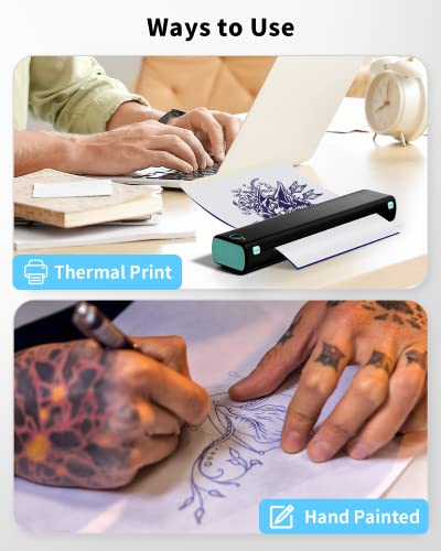 Phomemo Tattoo Transfer Paper - 100 Sheets A4 Size, Thermal Stencil Paper for Tattoo Transfer Kit - Commercial & Personal Use, DIY Tattoo Tracing Paper Compatible with M08F Printer & Tattoo Supplies