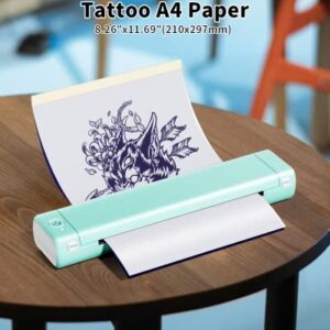 Phomemo Tattoo Transfer Paper - 100 Sheets A4 Size, Thermal Stencil Paper for Tattoo Transfer Kit - Commercial & Personal Use, DIY Tattoo Tracing Paper Compatible with M08F Printer & Tattoo Supplies