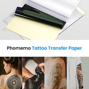 Phomemo Tattoo Transfer Paper - 100 Sheets A4 Size, Thermal Stencil Paper for Tattoo Transfer Kit - Commercial & Personal Use, DIY Tattoo Tracing Paper Compatible with M08F Printer & Tattoo Supplies