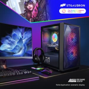 STGAubron Gaming Desktop PC,Intel Core I5 3.3Ghz up to 3.7Ghz,GeForce RTX 2060 6G GDDR6,16G RAM,512G SSD,WiFi,BT 5.0,RGB Fan x 3,RGB Keybaord & Mouse,RGB Mouse Pad,RGB Bluetooth Sound Bar,W10H64