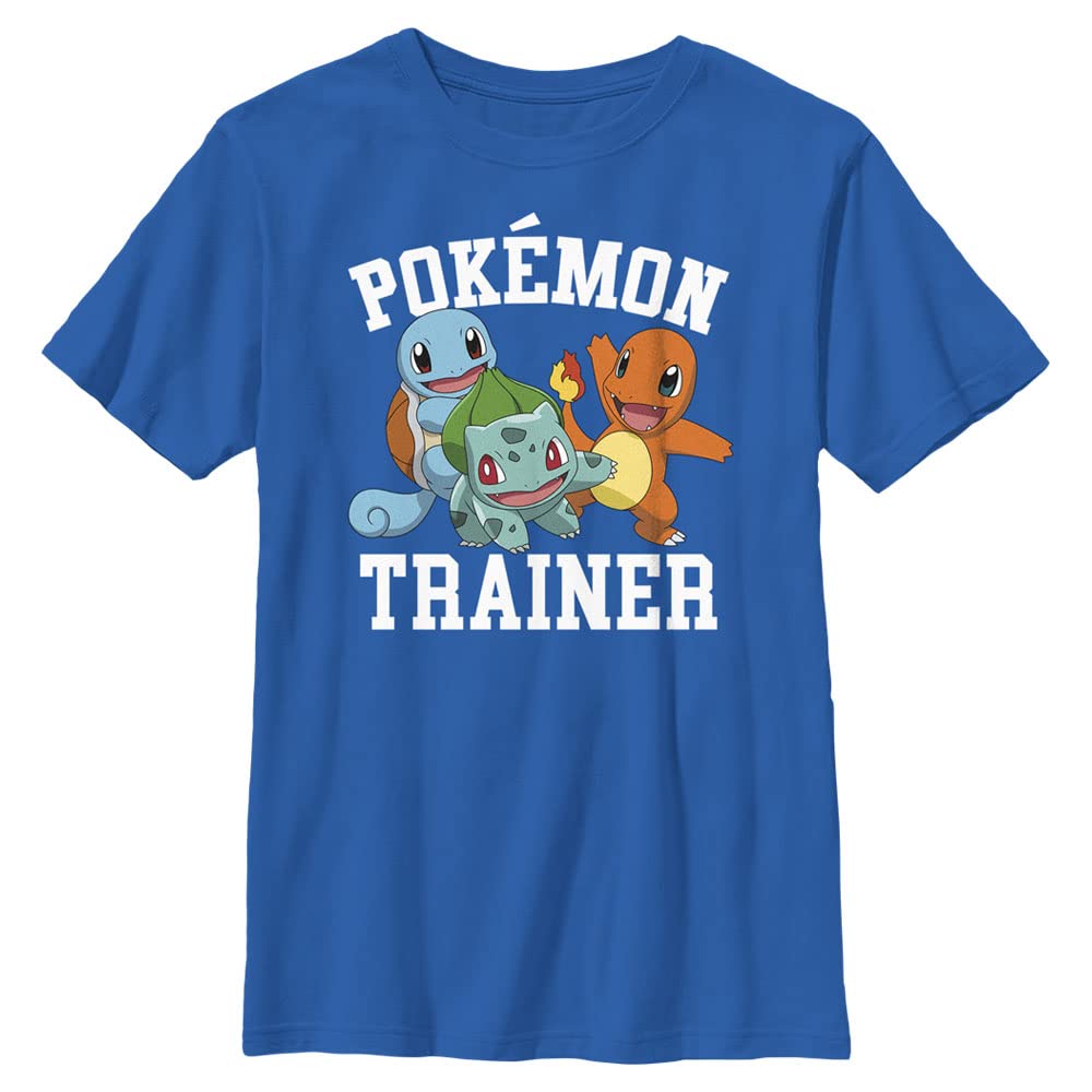 Pokemon Boys TRAINER 1 Short Sleeve Tee Shirt, Royal Blue, Youth Small