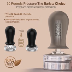 Coffee 51mm Espresso Calibrated Tamper: KitchenBoss Espresso Pressure Tamper, Coffee Spring Loaded Tamper Espresso Hand Tamper | Weighted Coffee Espresso Tamper 51 MM