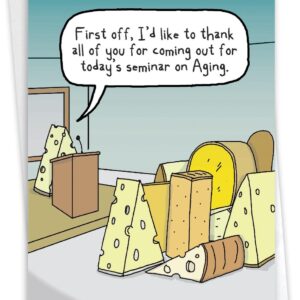 NobleWorks Hysterical Birthday Greeting Card with 5 x 7 Inch Envelope (1 Card) BdayCheese Aging C10299BDG