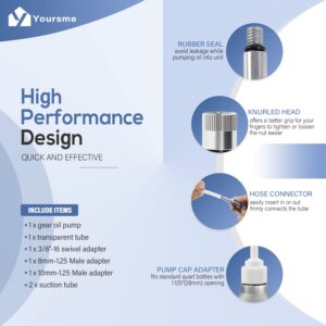 Upgrade Lower Unit Gear Oil Pump for Standard Quart Bottles, Come with 3/8in 8mm 10mm Metal Adapters, Fit All Mercury and Mariner Outboards