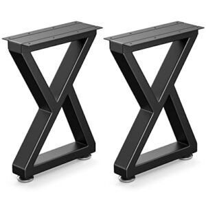 Likapop 16" Metal Bench, Desk and Coffee Table Legs, Heavy Duty Furniture Legs, Black End Table Legs, DIY Legs (H16" x W11.8", Set of 2)