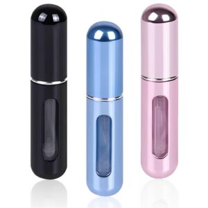 vigor path portable mini refillable perfume/cologne atomizer bottle - great for travel, parties and events - travel & toiletry accessory great for both men and women - 5ml/0.2oz (variety pack of 3)