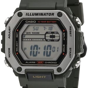 Casio LED Illuminator 10-Year Battery 1/100 Second Stop Watch | Daily Alarm Men's Watch MWD-110H-3AV