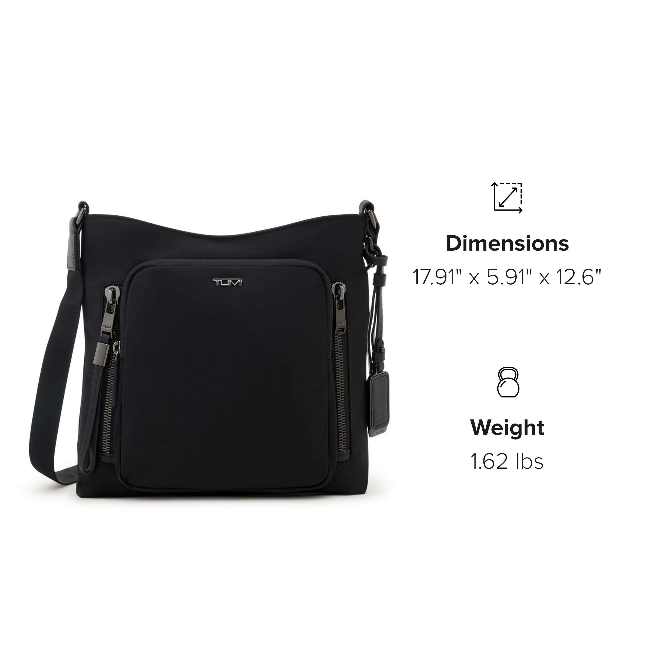 TUMI - Voyageur Tyler Crossbody - Women's Crossbody Bag for Everyday Use - Bags for Travel - Black/Gunmetal