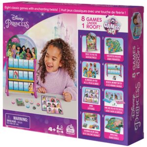 Disney Princess, Games HQ Board Games for Kids Checkers Tic Tac Toe Bingo Go Fish Card Games Disney Princess Toys, for Preschoolers Ages 4 and up