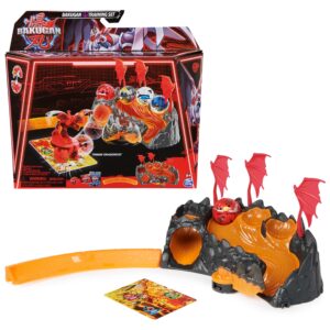 bakugan training set with titanium dragonoid, dragon clan themed, customizable action figure, trading cards, and playset, kids toys for boys and girls 6 and up