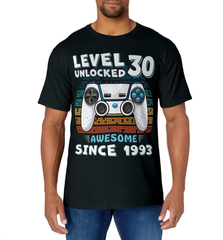 30 Birthday Decorations Gamer Men Video 1993 30th Birthday T-Shirt