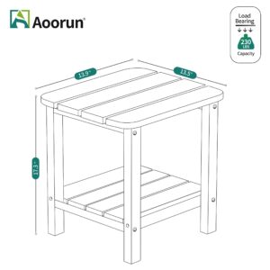 Aoorun Outdoor Adirondack Side Table, adirondack table plastic, 2-Tier (13.9" D x 13.5" W x 17.3" H) - Red