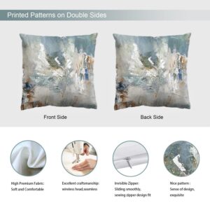 Abstract Pillow Covers 18x18 Set of 2 Modern Abstract Throw Pillow Cover Blue Contemporary Pillow Cushion Cases, Soft Comfortable Farmhouse Pillowcases for Sofa Couch Living Room Bedroom Office