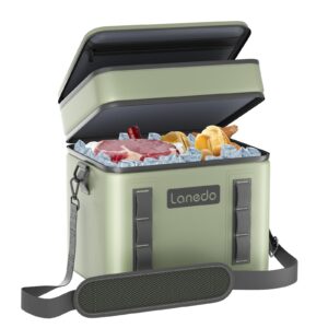 lanedo lisa lunch soft cooler 20 can, insulated bag portable ice chest box for lunch, beach, drink, beverage, travel, camping, picnic, car, trips, cooler leak-proof (double layer)