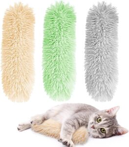 dorakitten cat catnip toys for indoor kitten: 3 pcs soft and resistant pillows toy - interactive cat kicker toy with catmint and crinkle plush cat chew teething clean toy for small cats (green)