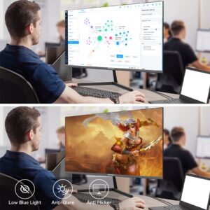 SANSUI Monitor 22 Inch IPS 75Hz FHD 1080P HDMI VGA Ports Computer Monitor Ultra-Thin Tilt Adjustable VESA Mount Compatible with Eye Comfort 178° Wide Viewing Angle for Game and Office