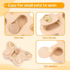 FELISTORY Wooden Foraging Toy for Small Pet - 4 in 1 Interactive Hide Treats Puzzle Snuffle Game, Mental Stimulation Toy for Guinea Pig,Rabbit,Hamster,Hedgehog, Chinchilla, Mouse,Rats,Sugar Gilders