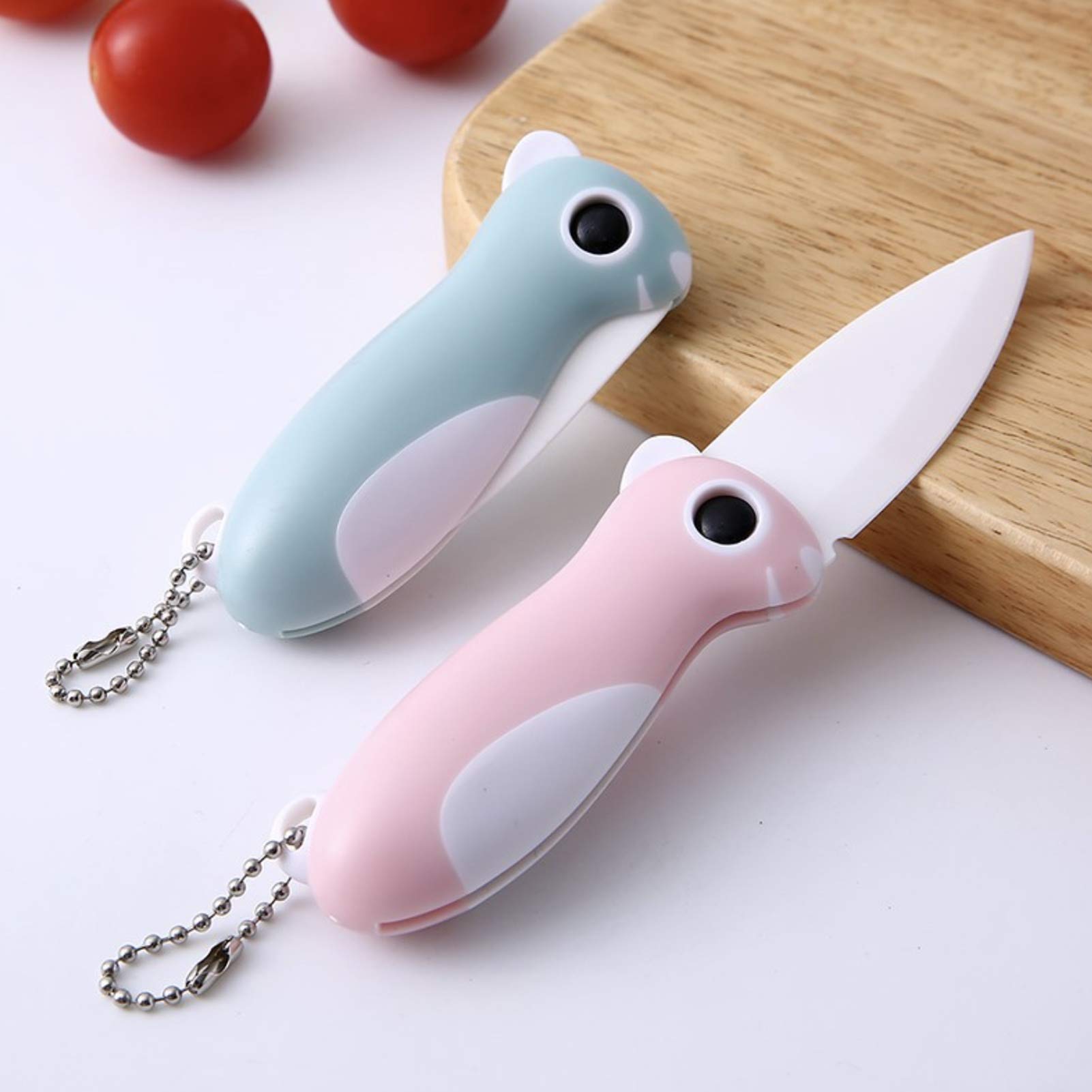 Hidoer Ceramic Paring Knife, Pocket Knife Folding Knife, Super Sharp Blade only 2.3 inch, Fruit Peeling Vegetable Cutting, Easy-to-Carry (Green)