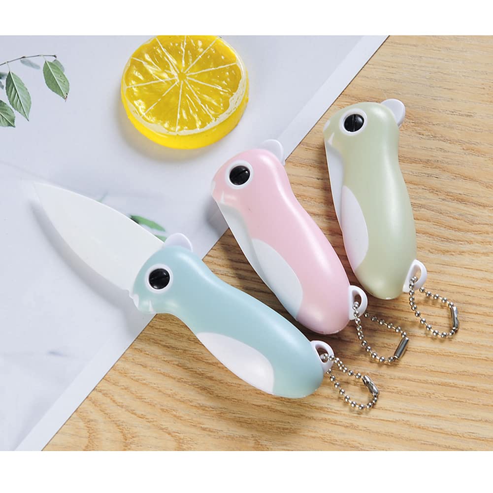 Hidoer Ceramic Paring Knife, Pocket Knife Folding Knife, Super Sharp Blade only 2.3 inch, Fruit Peeling Vegetable Cutting, Easy-to-Carry (Green)