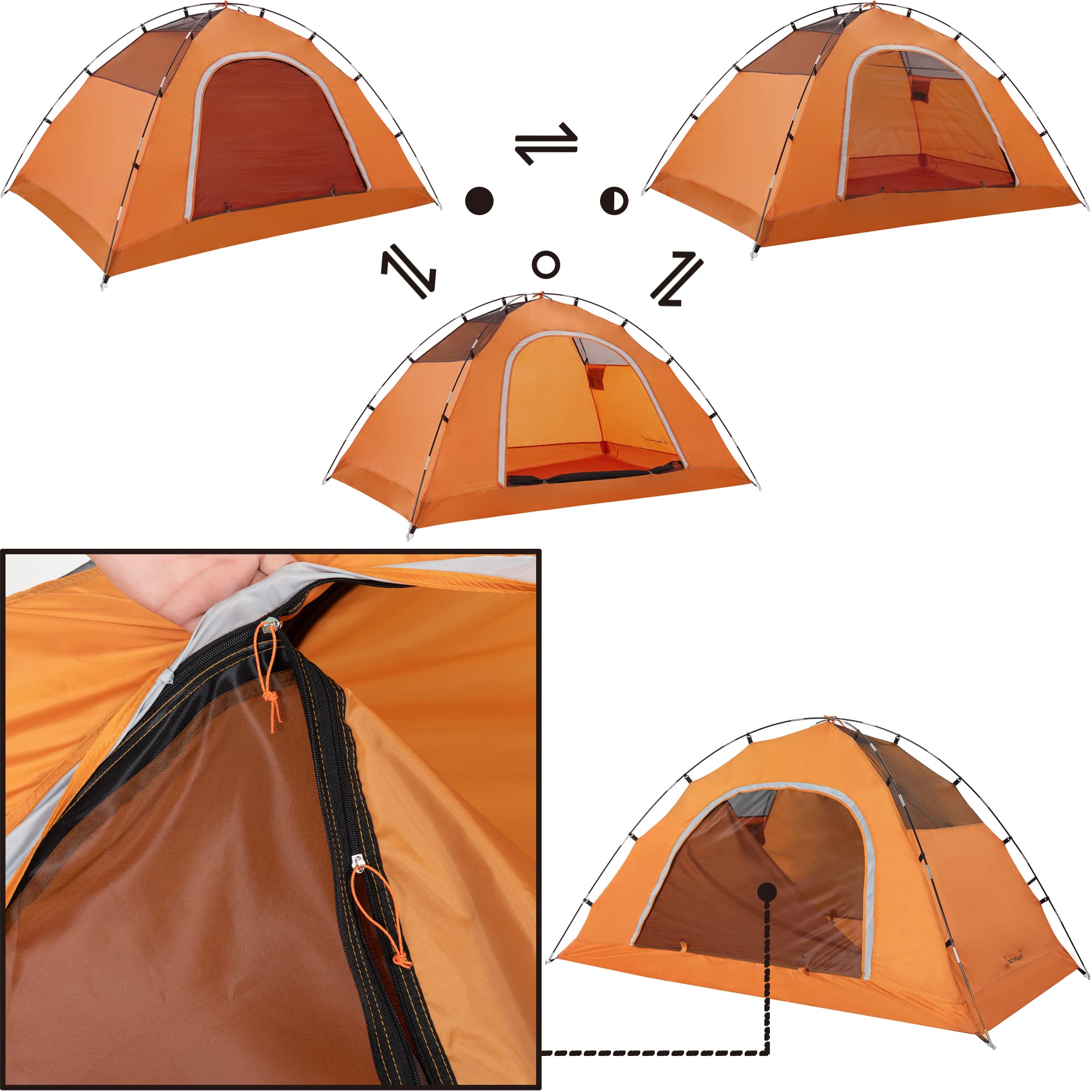 Camping Tent for 2 Person, 4 Person, 6 Person - Waterproof Two Person Tents for Camping, Small Easy Up Tent for Family, Outdoor, Kids, Scouts in All Weather and All Season by Clostnature