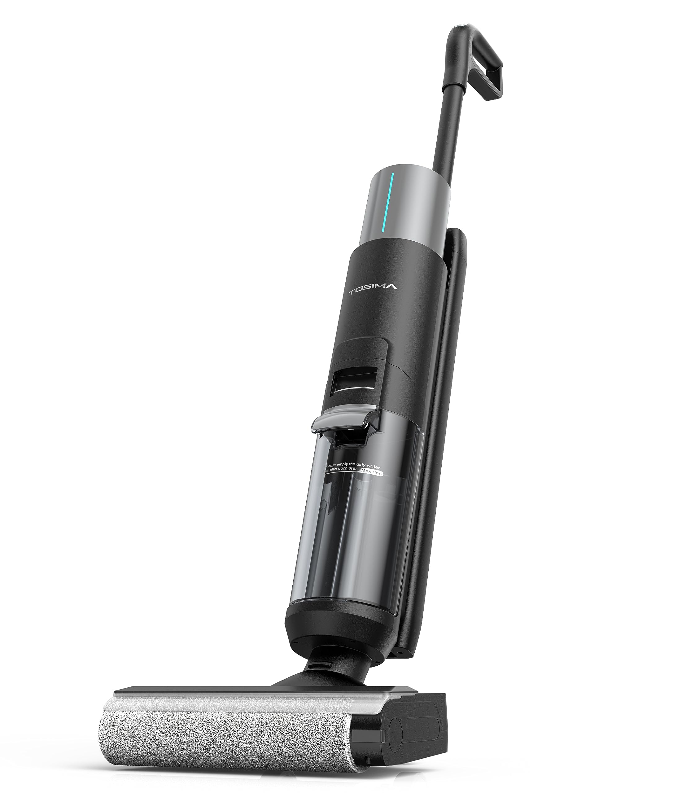 Tosima H1 Vacuum Mop Combo, Cordless Wet-Dry Vacuum Cleaner, Lightweight & Long Run Time, Great for Sticky Messes and Pet Hair, Space-Saving Design, Black