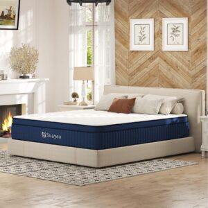 Queen Mattress, 12 Inch Queen Size Mattress in a Box, Hybrid Mattress Queen Size, Ultimate Motion Isolation with Gel Memory Foam and Pocket Spring, Medium Firm, Edge Support